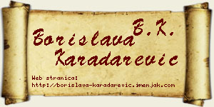 Borislava Karadarević vizit kartica